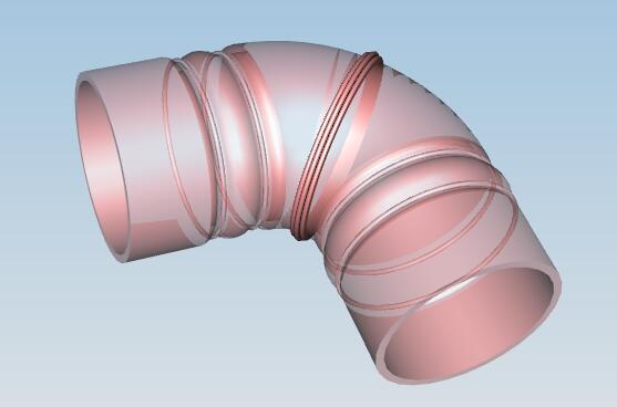 Промежуточное охлаждение, силикон-B2, D102, плоская труба с поворотом 90°, 160*160