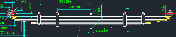 Front steel leaf spring assembly
