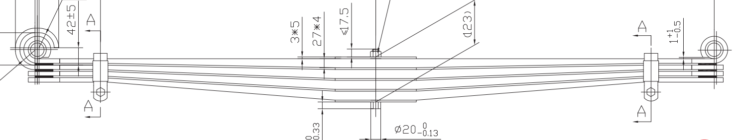 Rear steel spring assembly