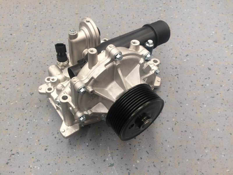 Engine oil cooler and water pump components-1