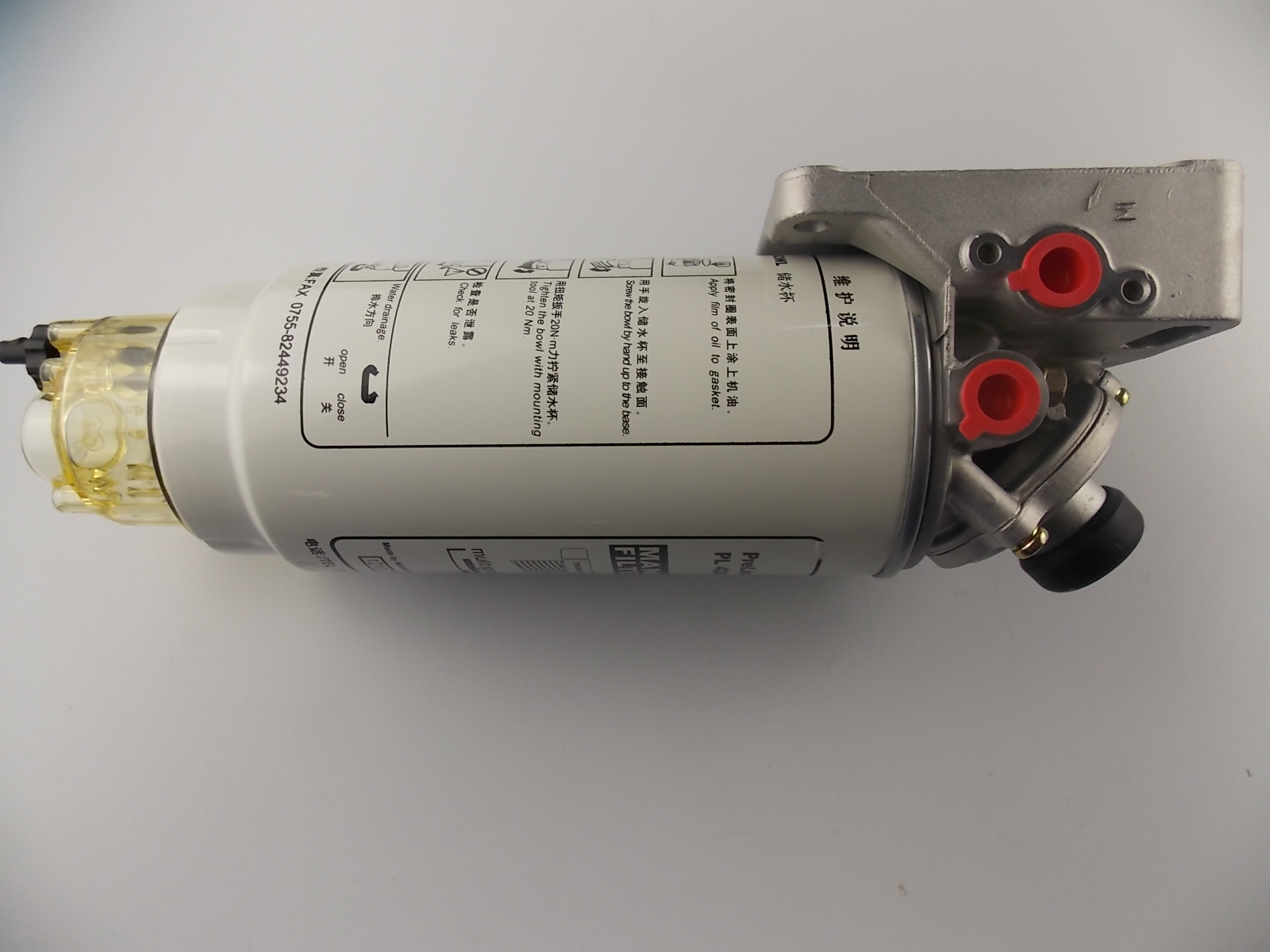 Fuel filter, 600L/h, 30μm, manual pump oil-4