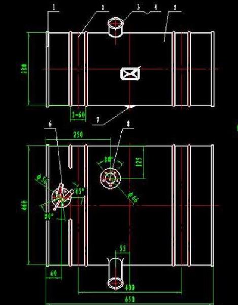 Топливный бак в сборе; 650 * 460 * 380