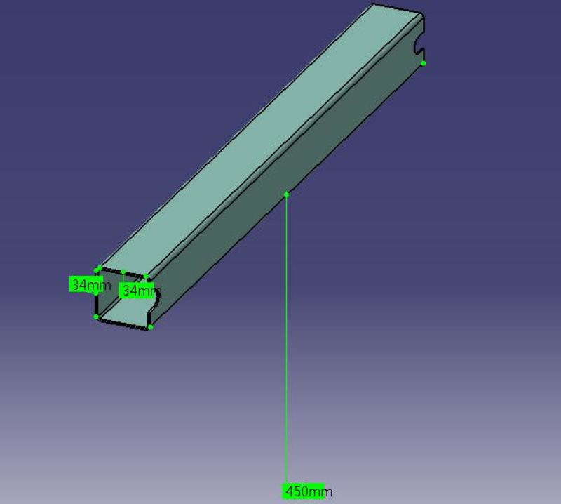Straight head straight steel, L=450