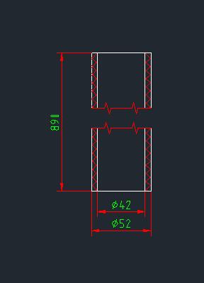 Fuel tank connection hose (Φ42, L=890)