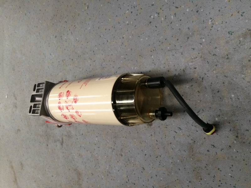 Fuel filter, 454L/h, 30μm, manual pump oil