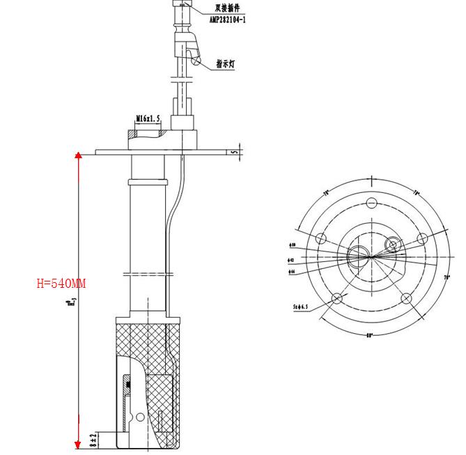 Air heat suction pipe, Φ66,540,24V