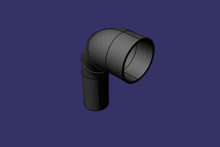 Right angle hose, Φ65-Φ101, 215/150, silicon