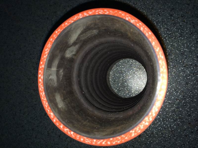Molded straight hose, Φ90, L=268, internal fluorine-external silicon/strip wire-2