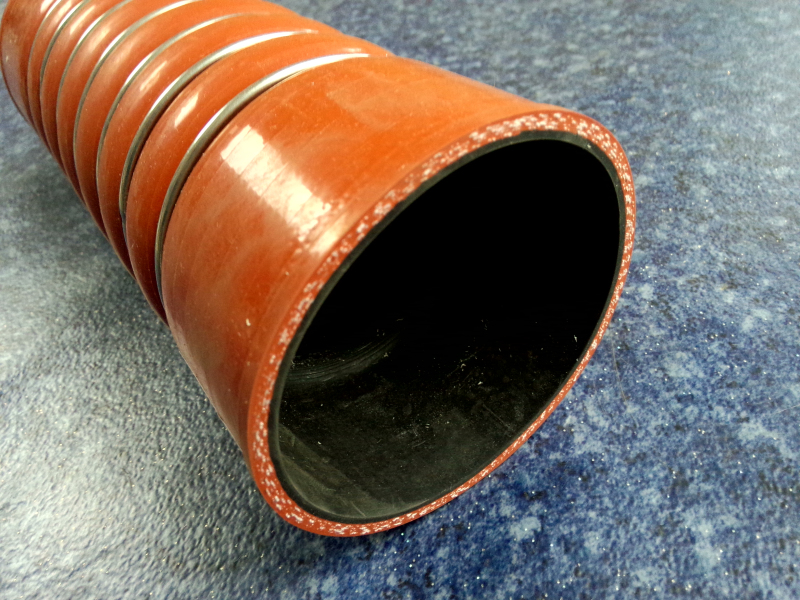 Molded straight hose, Φ90, L=268, internal fluorine-external silicon/strip wire-1