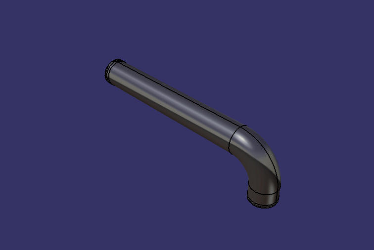 Right angle steel pipe, Φ89, 660/151, no joints