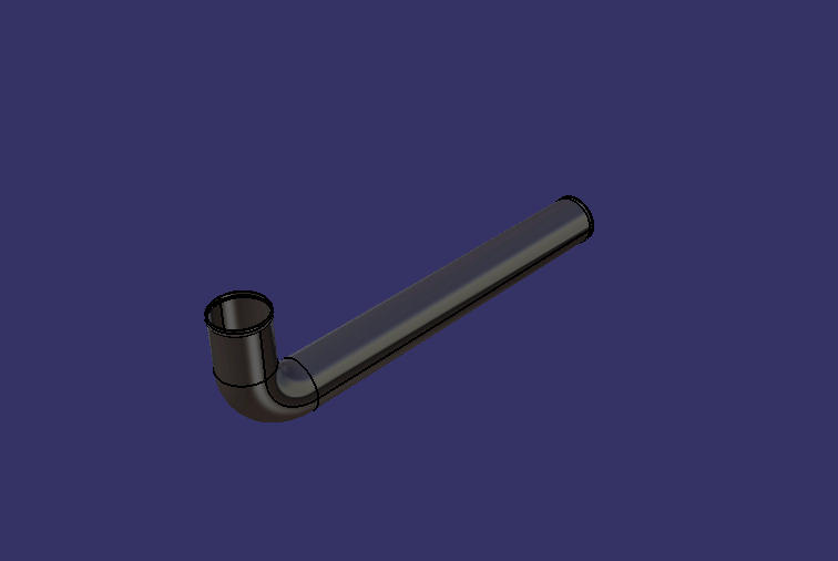 Right angle steel pipe, Φ89, 185/750, without joints