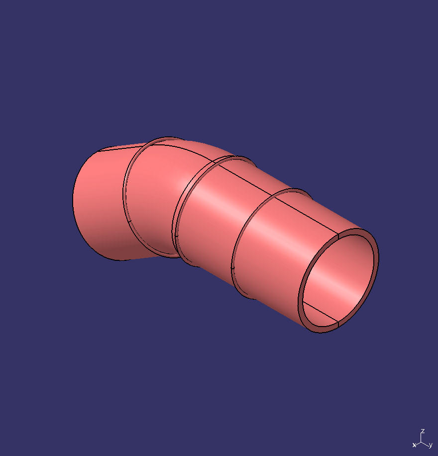 Специальная форма шланга Δ89, 105/185/149°, внутренний фтор-внешний кремний