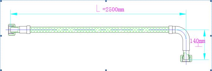 LNG liquid inlet hose (Furi DN20, 2-M36, L=2500)