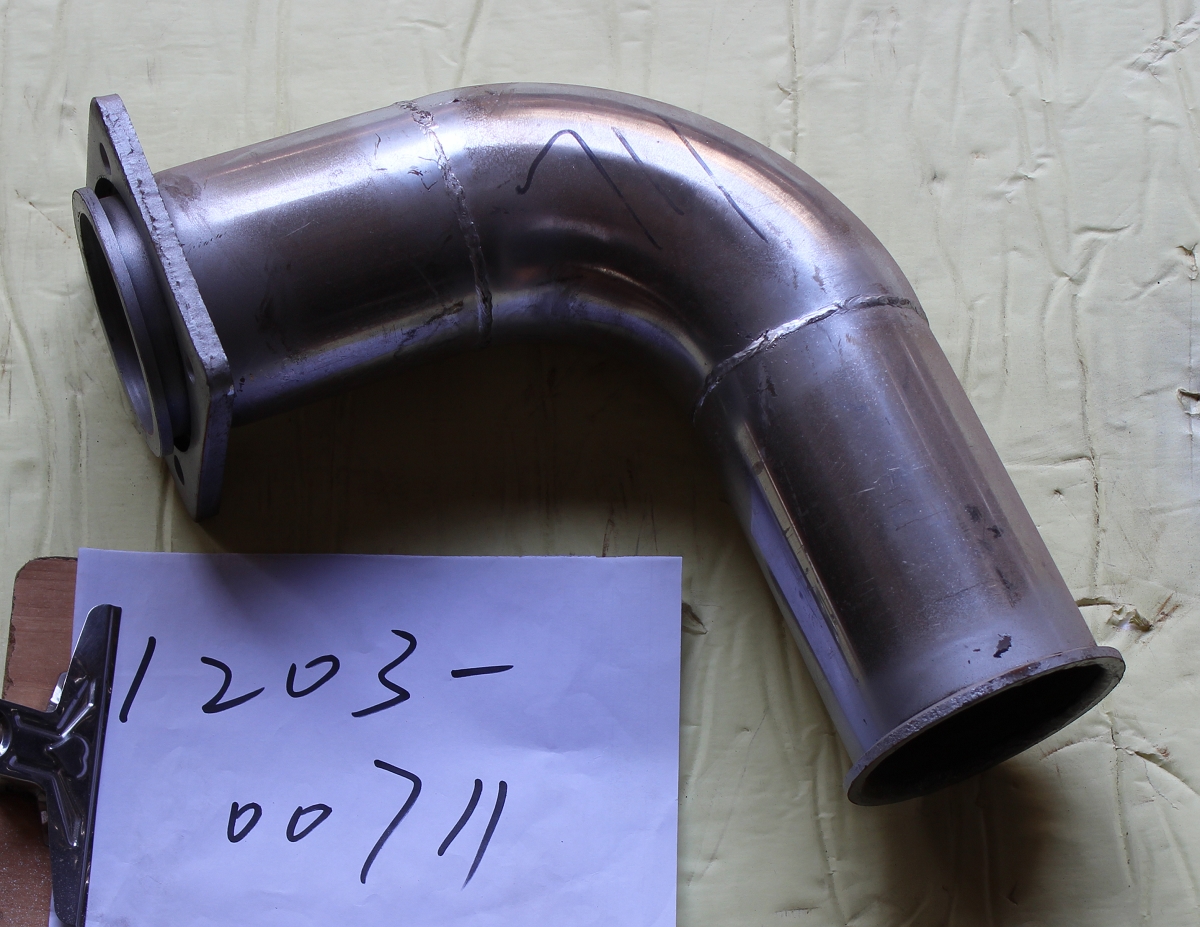 Exhaust bending pipe, Φ89, L=293mm, flange 85*85