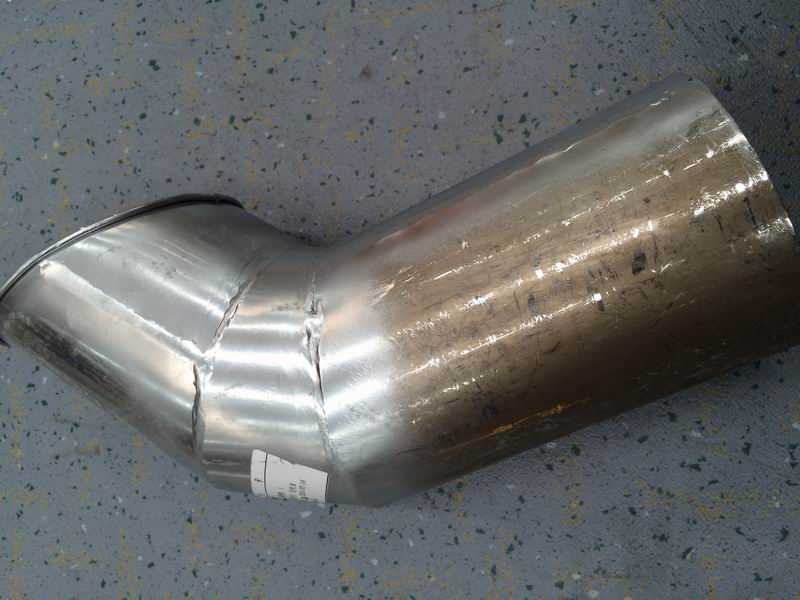 Exhaust tailpipe, Φ116, L=325mm, 128°