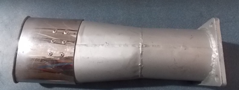 Exhaust tailpipe, Φ116, L=440mm, flange 105*105