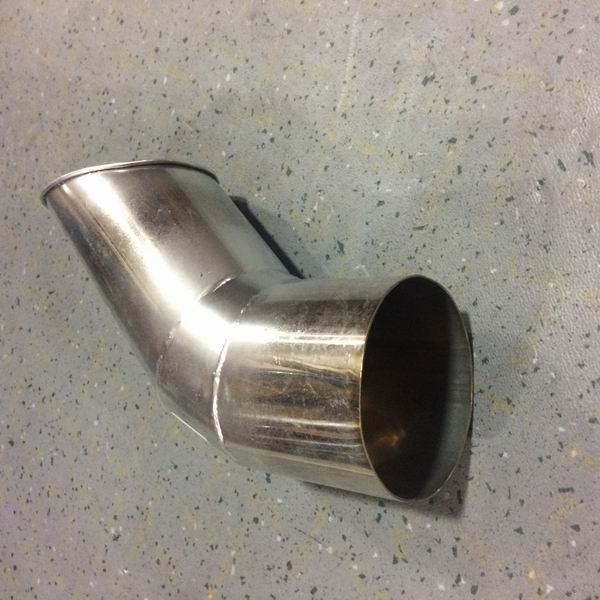 Exhaust tailpipe (Φ102, L=280mm, 135°)