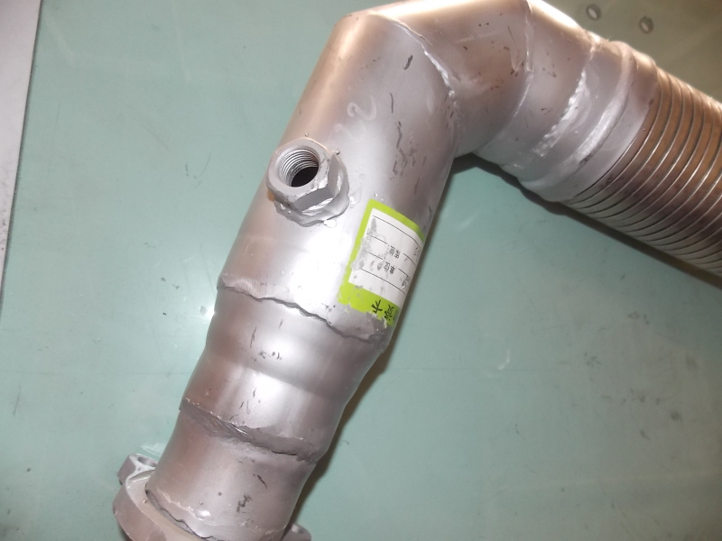 Exhaust corrugated pipe (flange 105*105, Φ90, L=492mm)-1