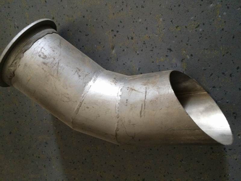 Exhaust tailpipe (flange 124*124, Φ114, L=335)-1