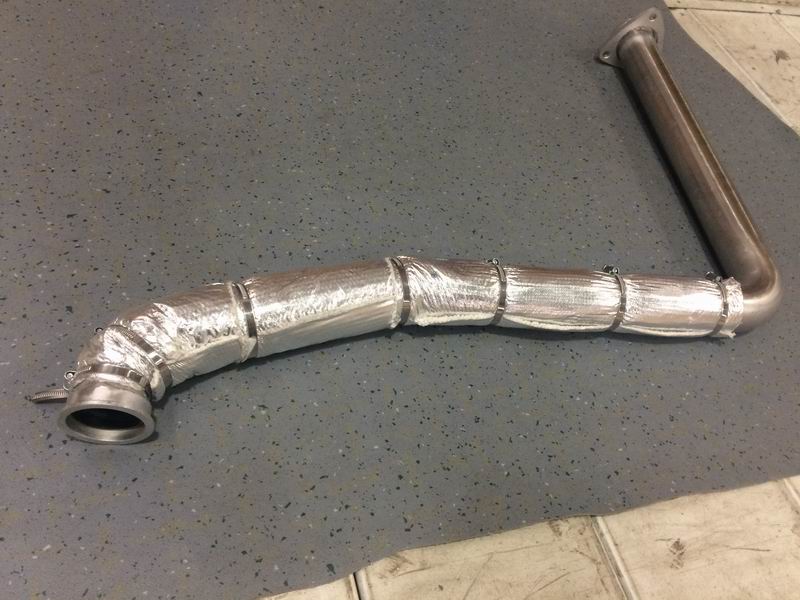 Exhaust bending pipe, Φ63, L=790mm, triangle flange-1