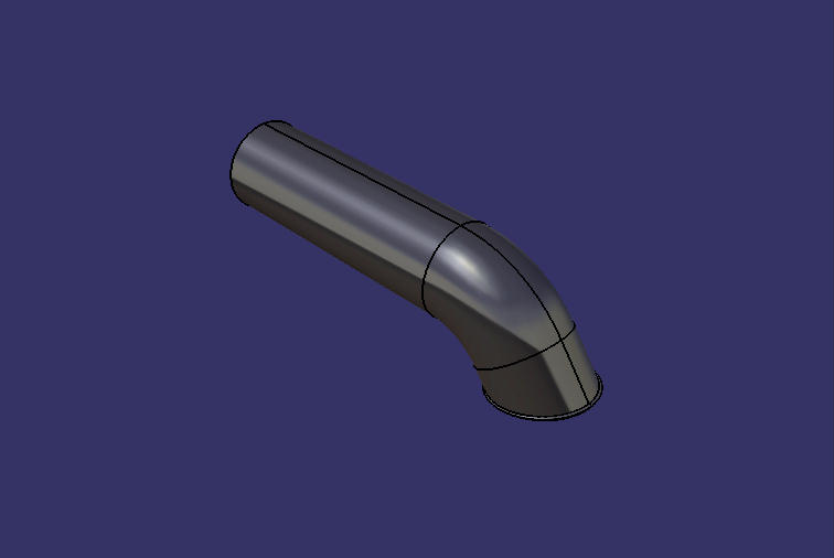 Exhaust tailpipe, Φ80, L=365,125°