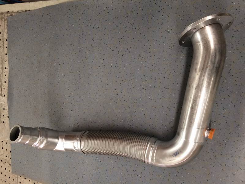 Exhaust corrugated pipe (flange 116*116, L=565mm)-1