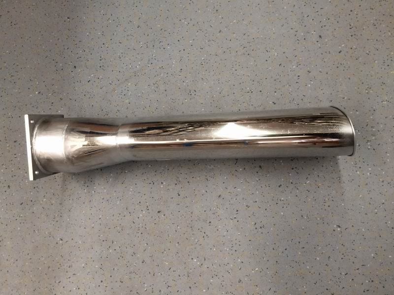 Exhaust tailpipe, Φ133, L=715, flange 119*119-1