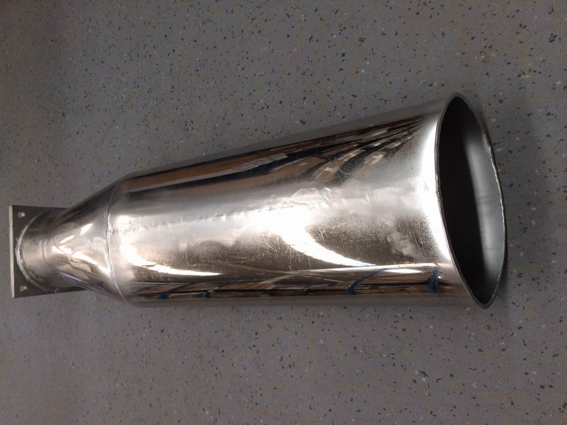 Exhaust tailpipe, Φ133, L=715, flange 119*119-2