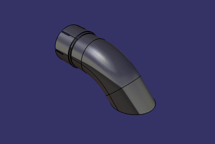 Exhaust tailpipe, Φ120, L=339mm, with cutout