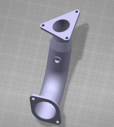 Exhaust bending pipe, Φ76, 324mm, special type-2