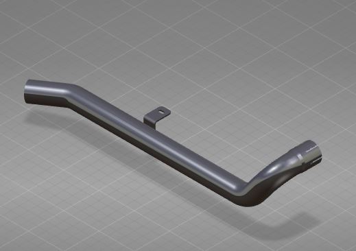 Exhaust tailpipe, pipe diameter 63, length 1000, plug-in type