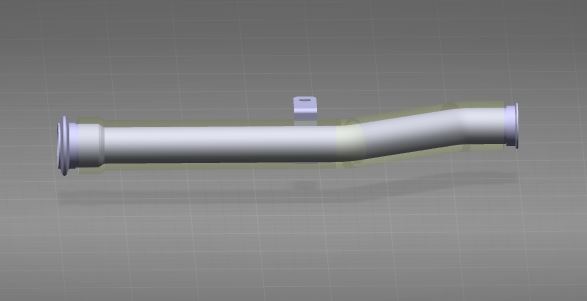 Exhaust bending pipe, pipe diameter 63, length 800, V-type flange-1