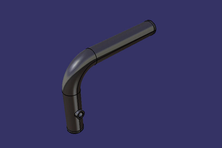 Right angle steel pipe, Φ60, 265/400, with joints