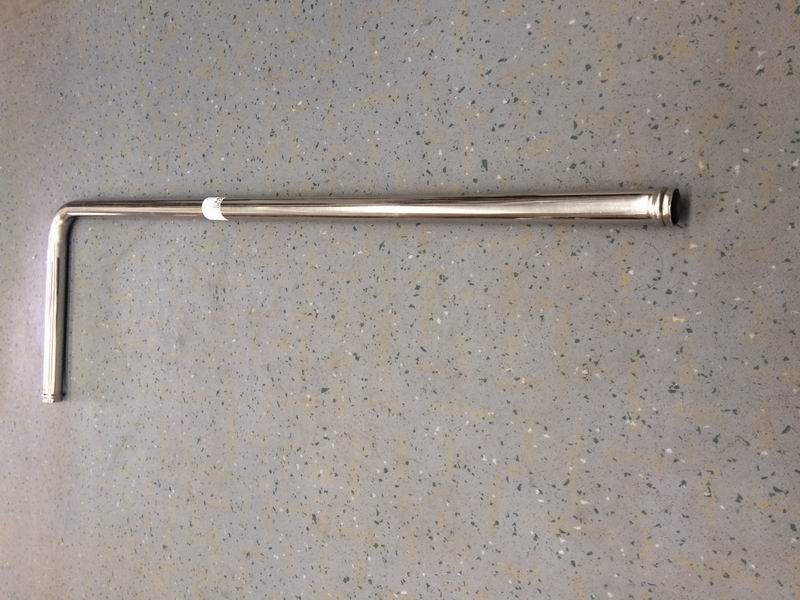 Right angle metal pipe, steel, Φ25,850/280/without joints-1