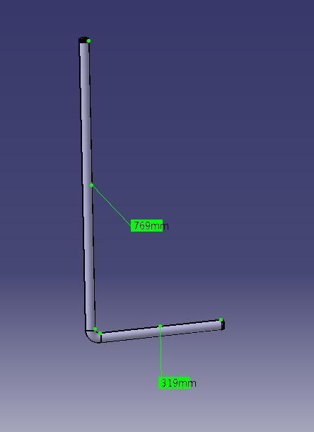 Right angle steel pipe (Φ25,350/800)