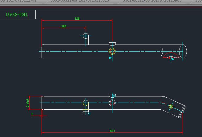 Special-shaped steel pipe (155°, Φ60, 100/550) with joints
