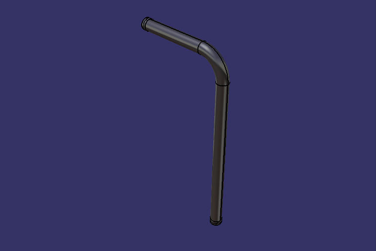 Right angle metal pipe, steel, Φ25,400/200/without joints