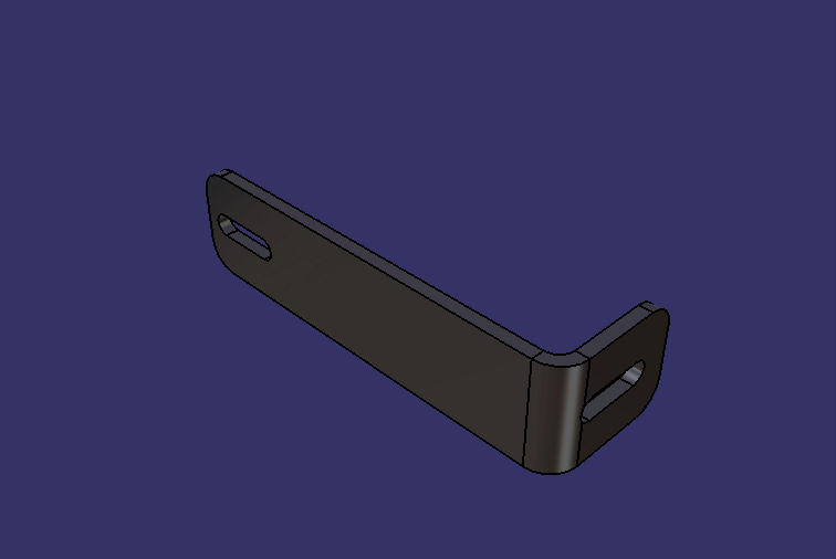 Exhaust pipe bracket, L-shaped, 5mm, without reinforcement