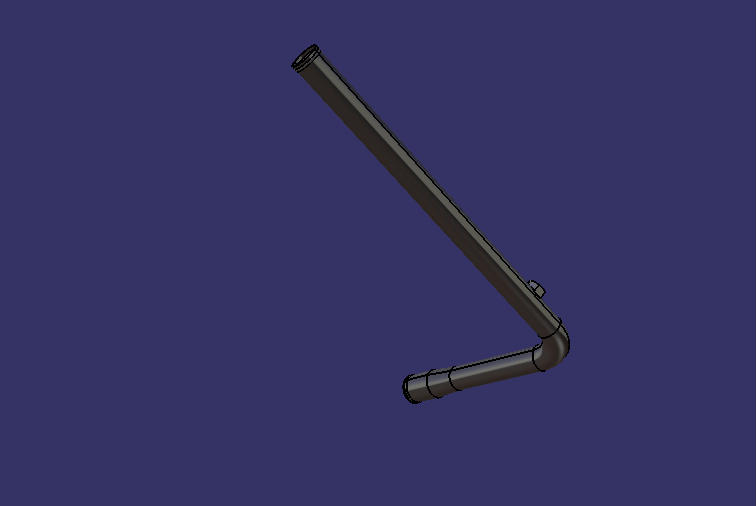 Right angle steel pipe, Φ50-Φ60, 745/415, with joints