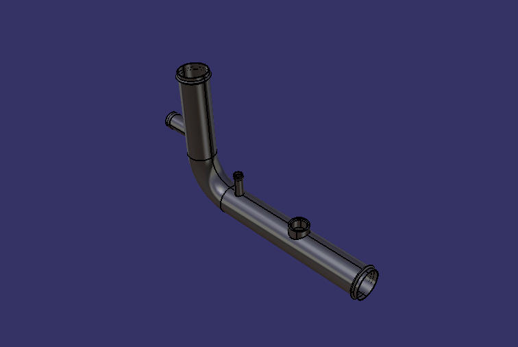 Right angle metal pipe, steel, Φ45,320/200/with joints