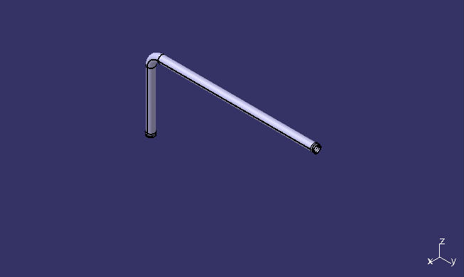 Right angle metal pipe, steel, Φ25,575/245/without joints