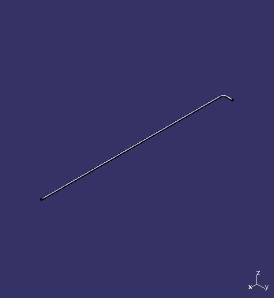 Right angle metal pipe, steel, Φ8,980/50/without joints