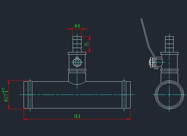 Power accessories pipeline joints, stainless steel, three-way exhaust valves