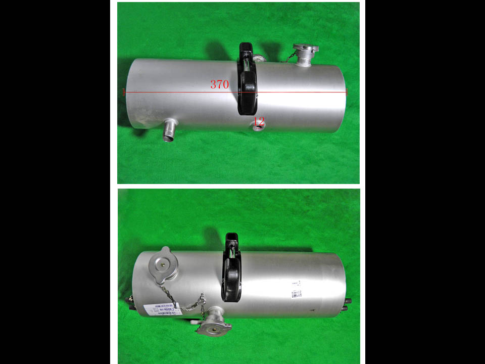 Expansion water tank, 10L round, add water to the right, drain water to the left