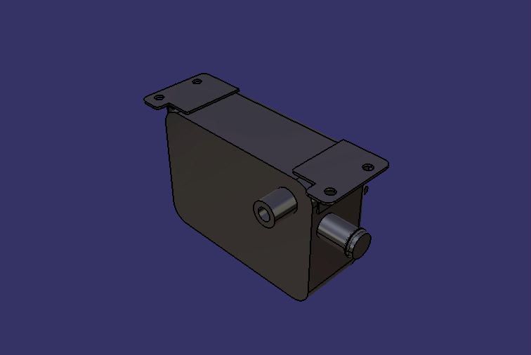 Expansion water tank, square 2L, top fill, left side drain