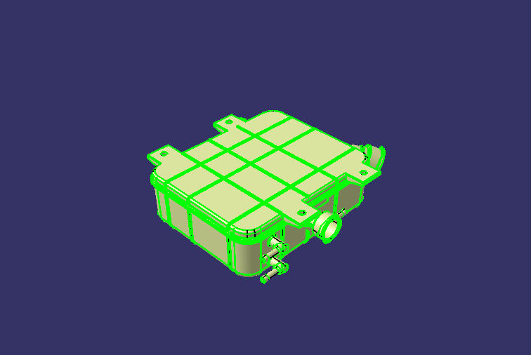 Expansion water tank, rectangular 4L, right side fill, right side drain