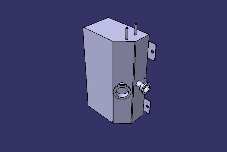 Расширительный бак для воды, квадратный 6L , переднее заполнение, правый слив