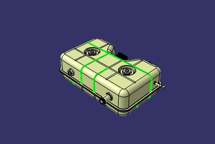 Expansion water tank, square 8L plastic, front filling, right drain