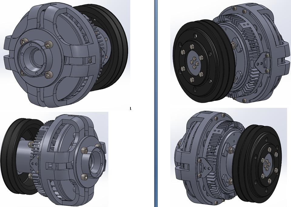 Three-speed dual flexible electromagnetic fan clutch (Zhongyu)