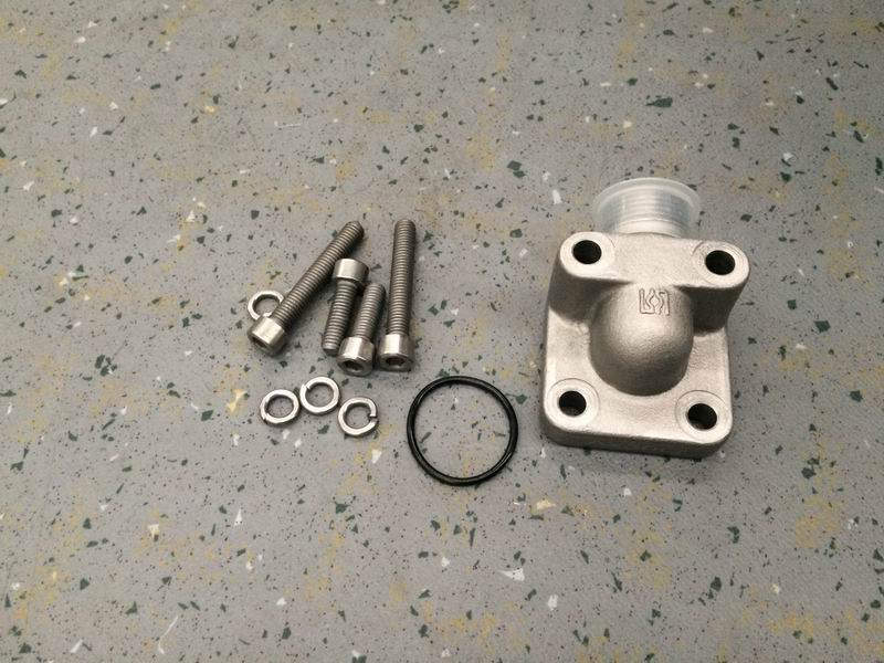 Hydraulic square flange right angle joint